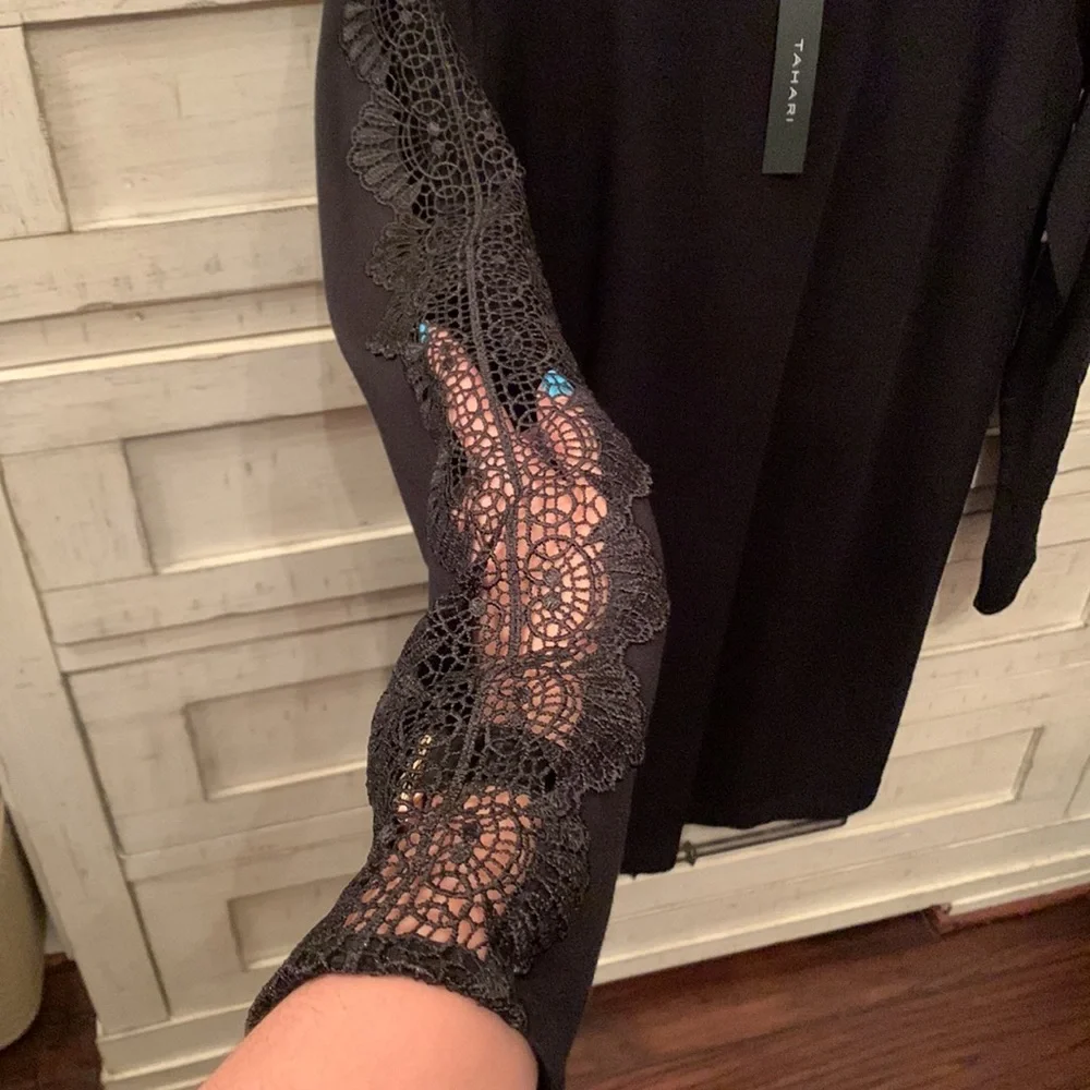 Black long sleeve dress, new with tags. Size medium. Tahari brand - Picture 6 of 7